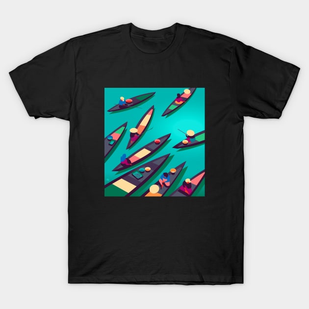 Floating Market T-Shirt by Ricard Jorge illustration